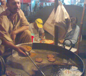 Chappal-kebab cooked in traditional way. 