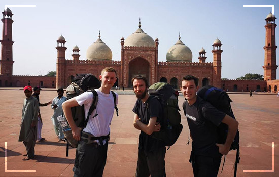 Foreigner Tourist Visiting Badshahi Mosque in Lahore