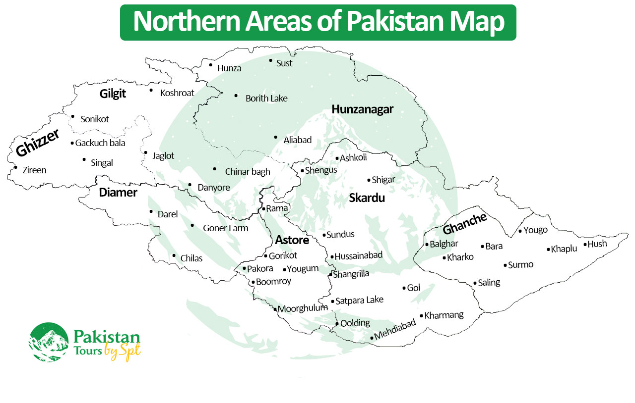 Full HD Northern Areas of Pakistan map