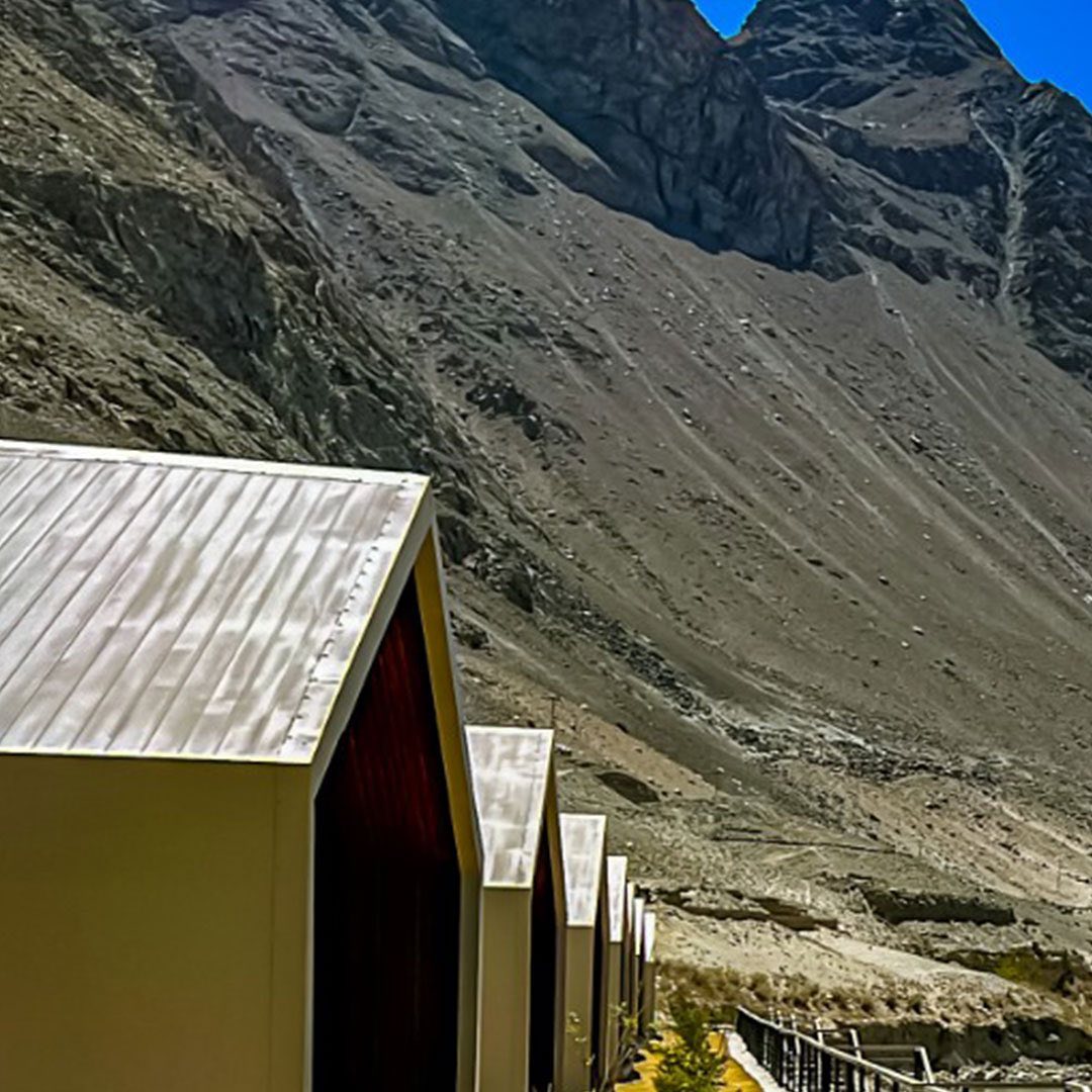 Private huts of Khoj Resorts Shigar enough for 4 people