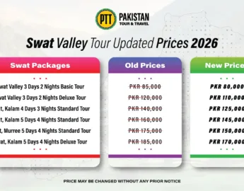 Swat tour packages 2026 prices & day-wise activities