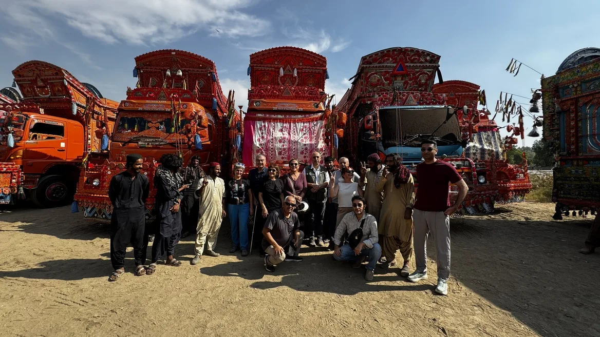 Truck art with different designs & pictures of local culture