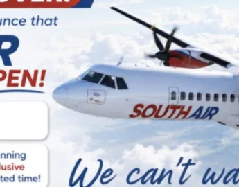 South Air Pakistan flight booking announcement banner, bookings open July 10, first flight July 16, 2026