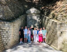 International Family Tourists Motto Tunnel Ayubia International tourist family enjoying a guided visit to the British-era Ayubia Motto Tunnel on a private Murree tour package