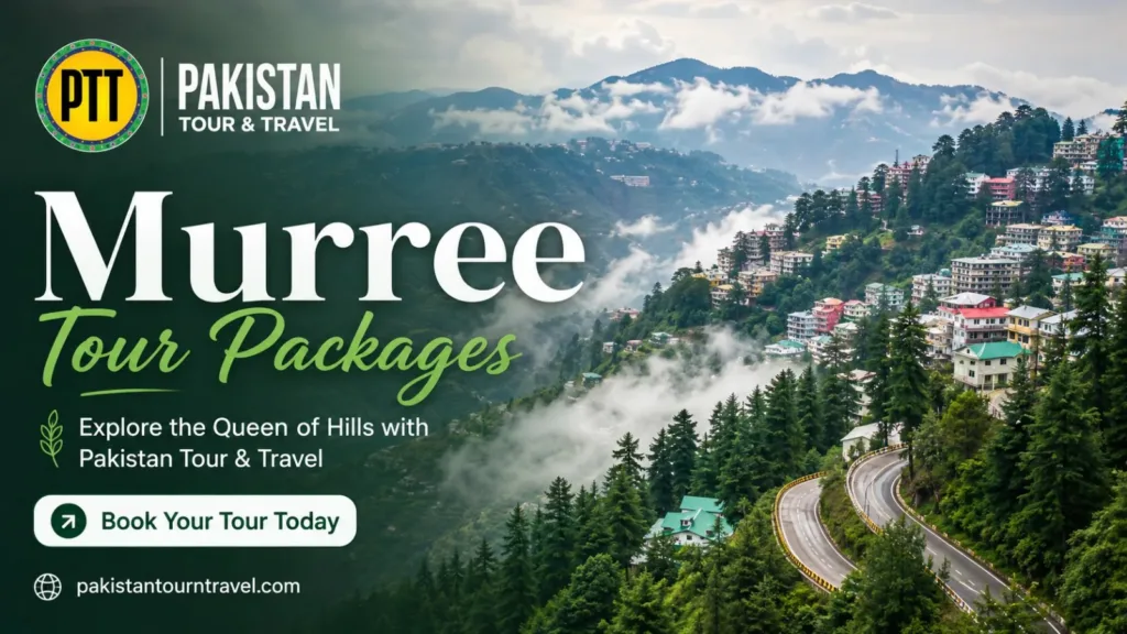 Murree tour packages with scenic mountain views and green hills by Pakistan Tour & Travel