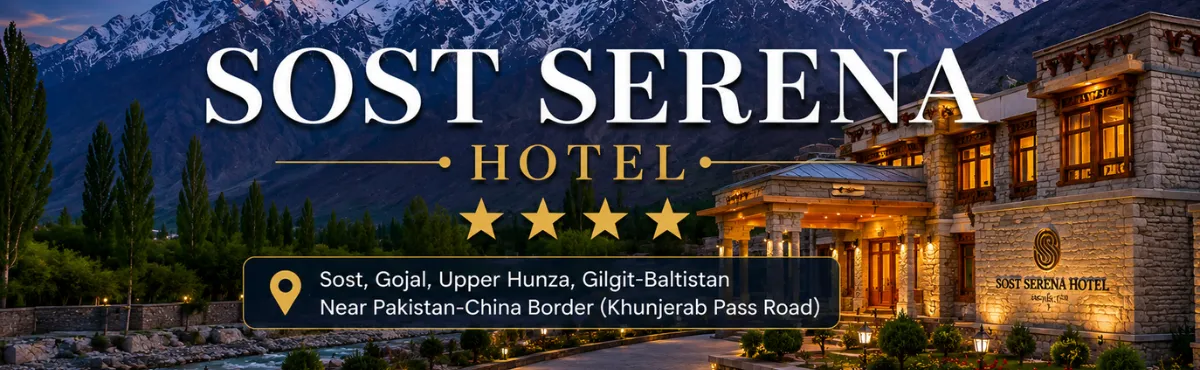 Sost Serena Hotel in Upper Hunza with snow-capped mountains, with luxurious amenities for guests