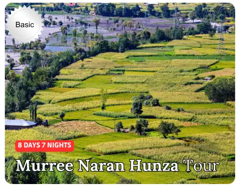 8-day Murree Naran and Hunza Valley multi destination family road tour package
