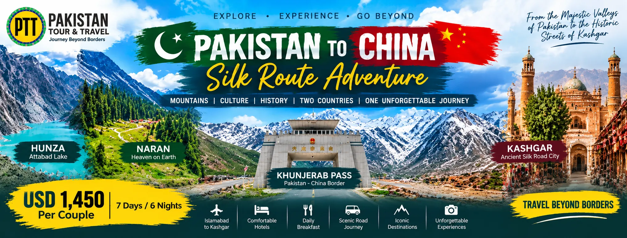 Pakistan to China Silk Route Adventure tour featuring Hunza, Naran, Khunjerab Pass and Kashgar Pakistan to China Silk Route Adventure tour featuring Hunza, Naran, Khunjerab Pass and Kashgar