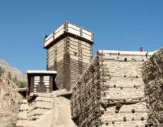 Altit Fort Side View Karimabad Hunza Side view of historical Altit Fort architectural structure in Karimabad Hunza Valley