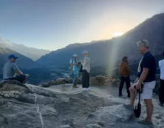 Eagle's Nest Duikar Sunset Viewpoint Golden Hour sunset view over the Hunza Valley peaks from Duikar Eagle's Nest rock