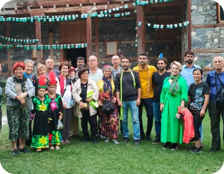 tourist in kalash valle with ejaz hussain Tourist having fun in Uchal Festival Tour