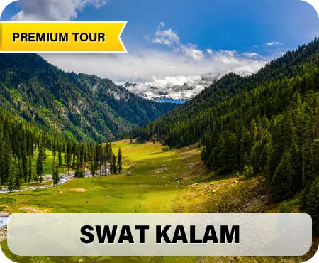 Swat & Kalam Tour Packages 2026 Lush green Kalam Valley landscape and Swat river during a private tour